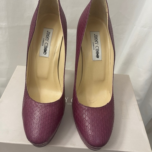 Jimmy Choo Purple Payton Shoes  5" Heels NEW Size 39 - Picture 7 of 9